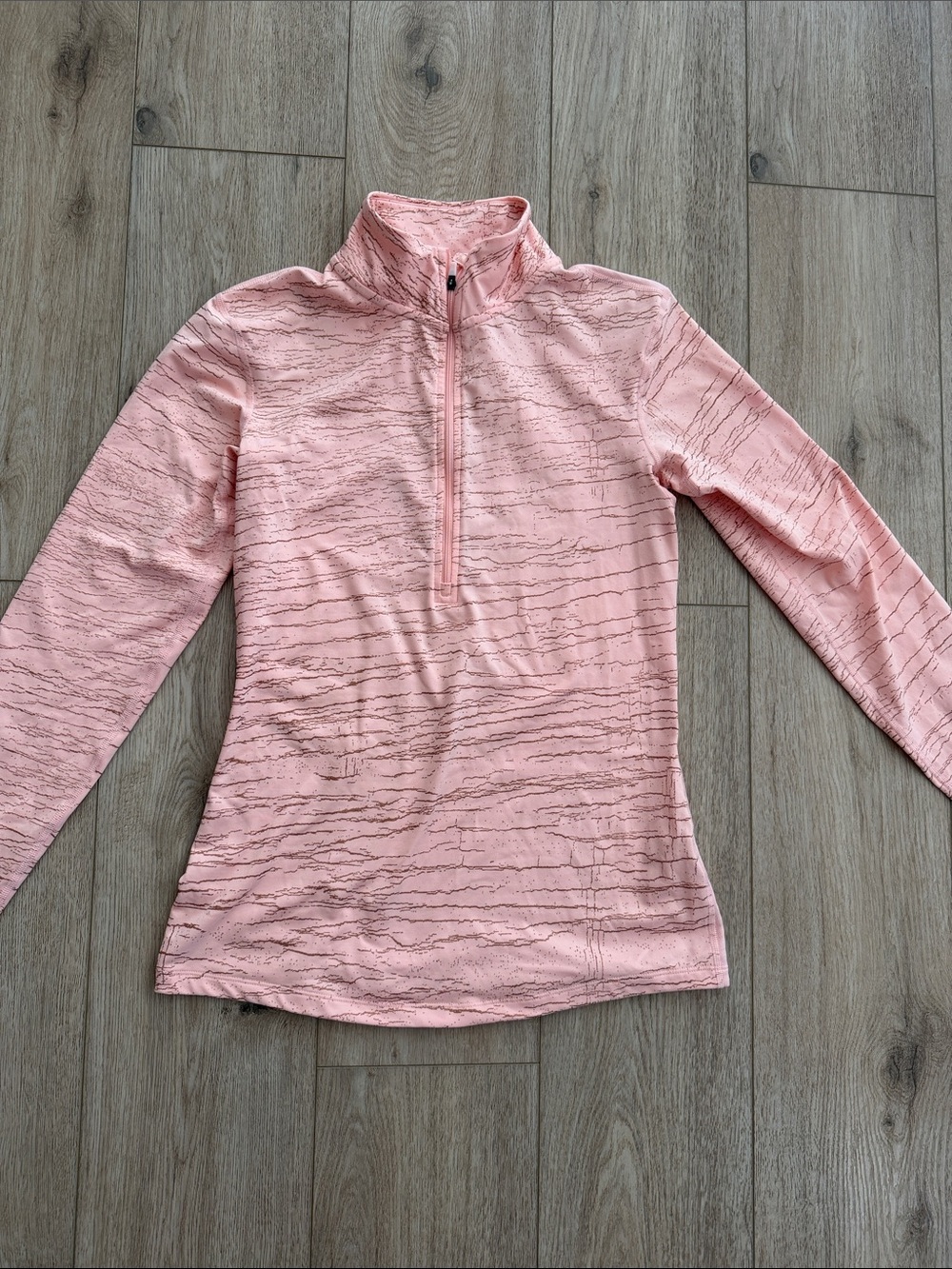Nike Light Pink Quarter-Zip Textured Pullover
